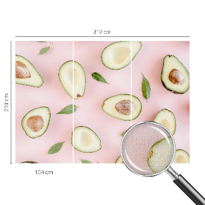Papel mural con patrón decorativo con motivo de aguacate