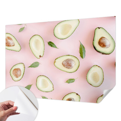 Papel mural con patrón decorativo con motivo de aguacate