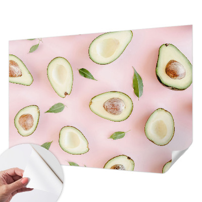Papel mural con patrón decorativo con motivo de aguacate
