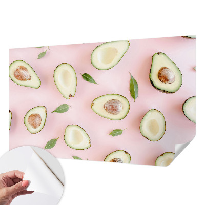 Papel mural con patrón decorativo con motivo de aguacate