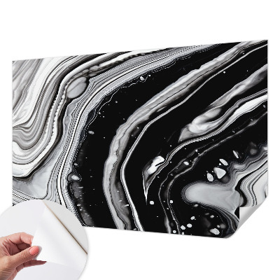 Papel mural con patrón decorativo con motivos de ondas monocromáticas