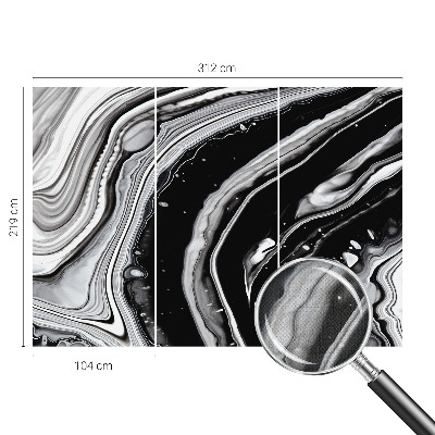 Papel mural con patrón decorativo Ondas monocromáticas