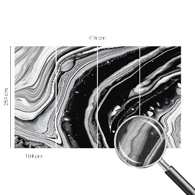 Papel mural con patrón decorativo Ondas monocromáticas