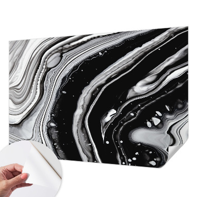 Papel mural con patrón decorativo con motivos de ondas monocromáticas