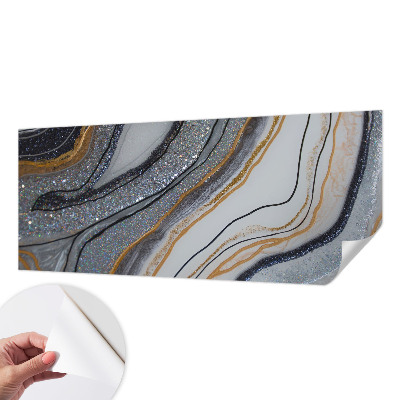 Fotomural decorativo para cabecero de cama con diseño de olas de piedra
