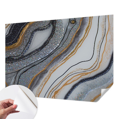 Fotomural decorativo para cabecero de cama con diseño de olas de piedra