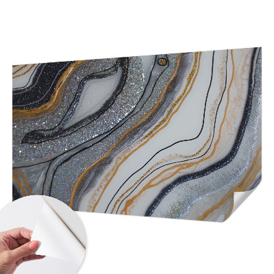 Fotomural decorativo para cabecero de cama con diseño de olas de piedra