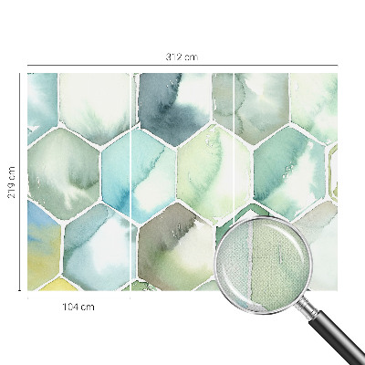 Mural de pared con estampado hermoso hexágonos pastel