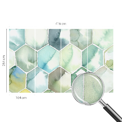 Mural de pared con estampado hermoso hexágonos pastel