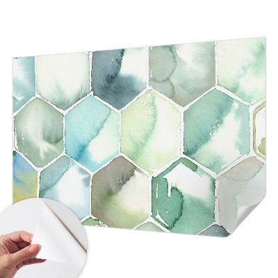 Mural de pared con estampado hermoso hexágonos pastel