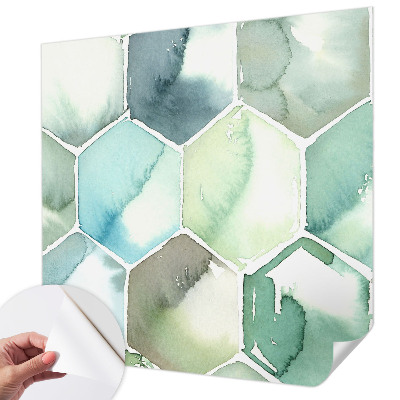 Mural de pared con estampado hermoso hexágonos pastel
