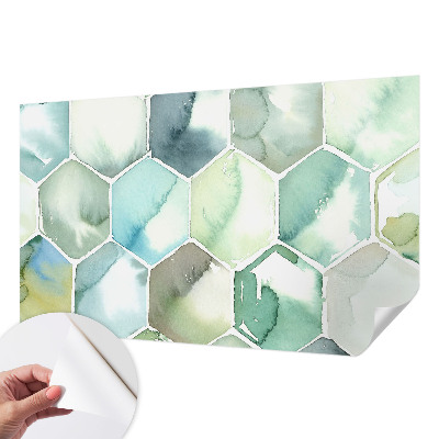 Mural de pared con estampado hermoso hexágonos pastel