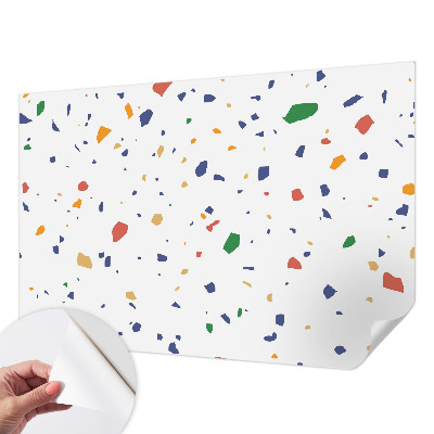 Fotomural decorativo para cabecero de cama con diseño de piezas en forma de arcoíris