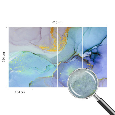 Fotomural decorativo para cabecero de cama con motivos de formas en acuarela