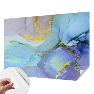 Fotomural decorativo para cabecero de cama con motivos de formas en acuarela
