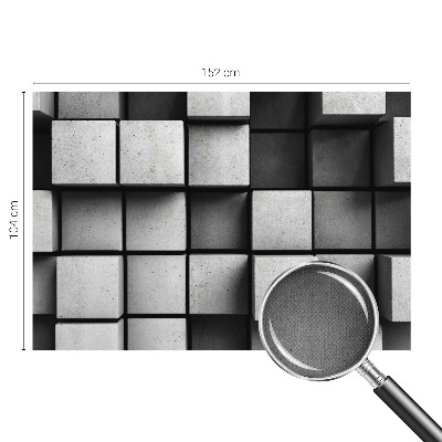 Papel mural texturado decorativo cubos geométricos