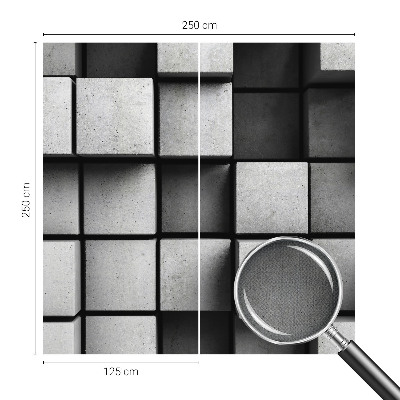 Papel mural texturado decorativo cubos geométricos