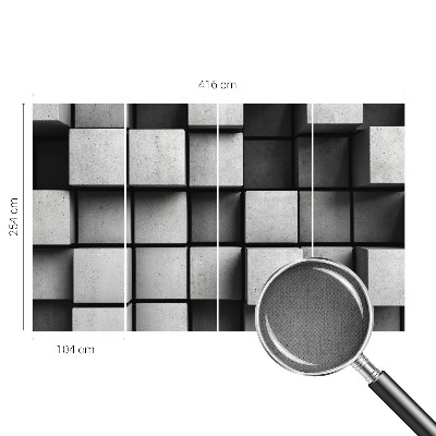 Papel mural texturado decorativo cubos geométricos