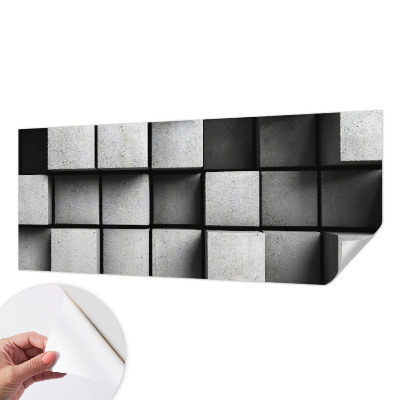 Papel mural texturado decorativo con diseño de cubos geométricos