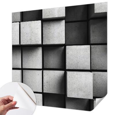 Papel mural texturado decorativo con diseño de cubos geométricos