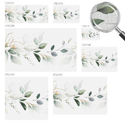 Mural de pared con estampado hermoso hojas verdes