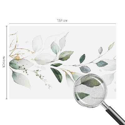 Mural de pared con estampado hermoso hojas verdes