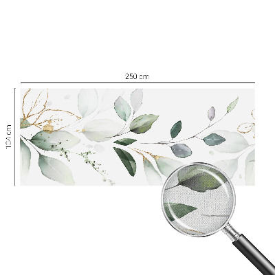 Mural de pared con estampado hermoso hojas verdes