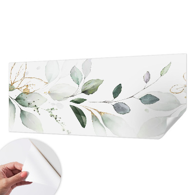 Mural de pared con estampado hermoso hojas verdes