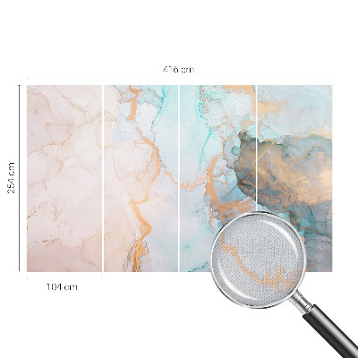 Fotomural decorativo para cabecero de cama con un diseño de olas en acuarela