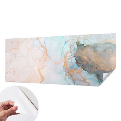 Fotomural decorativo para cabecero de cama con un diseño de olas en acuarela