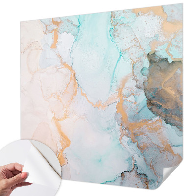 Fotomural decorativo para cabecero de cama con un diseño de olas en acuarela