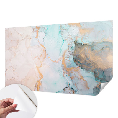 Fotomural decorativo para cabecero de cama con un diseño de olas en acuarela