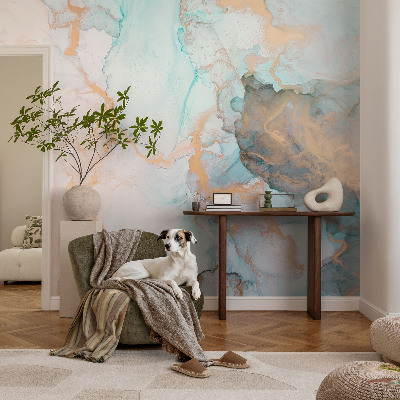 Fotomural decorativo para cabecero de cama olas de acuarela