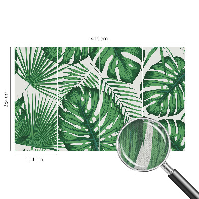 Papel mural con patrón decorativo con motivo de hojas tropicales
