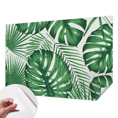 Papel mural con patrón decorativo con motivo de hojas tropicales