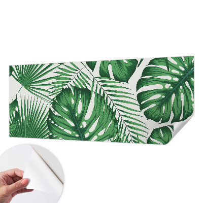 Papel mural con patrón decorativo con motivo de hojas tropicales