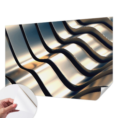 Mural de pared con estampado hermoso con diseño de ondas metálicas
