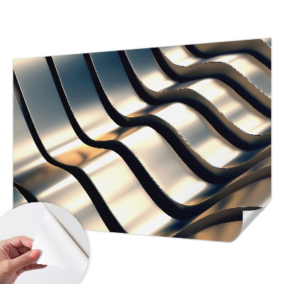Mural de pared con estampado hermoso con diseño de ondas metálicas