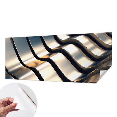 Mural de pared con estampado hermoso con diseño de ondas metálicas