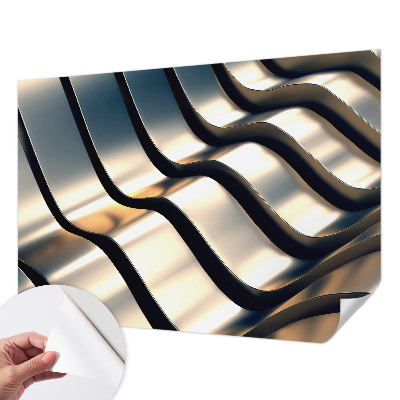 Mural de pared con estampado hermoso con diseño de ondas metálicas