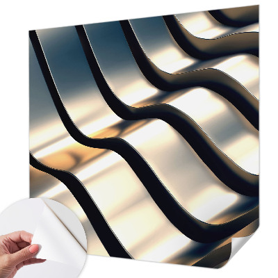Mural de pared con estampado hermoso con diseño de ondas metálicas