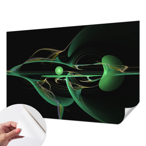 Papel mural texturado decorativo con diseño de ondas verdes