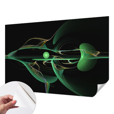 Papel mural texturado decorativo con diseño de ondas verdes