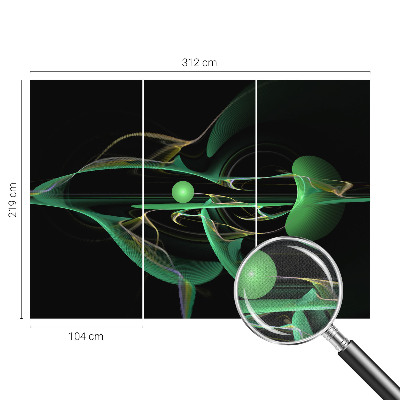 Papel mural texturado decorativo Ondas verdes