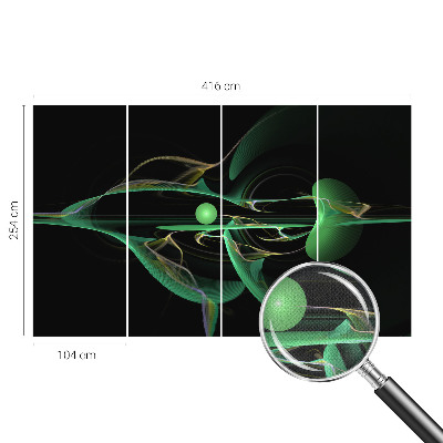 Papel mural texturado decorativo Ondas verdes