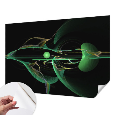 Papel mural texturado decorativo con diseño de ondas verdes