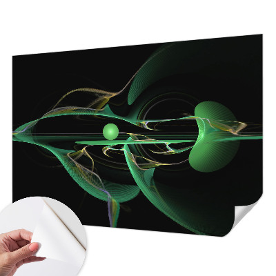 Papel mural texturado decorativo con diseño de ondas verdes