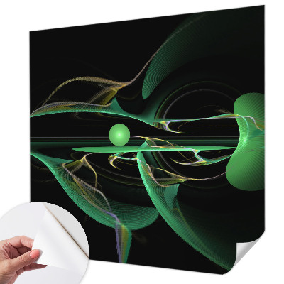 Papel mural texturado decorativo con diseño de ondas verdes