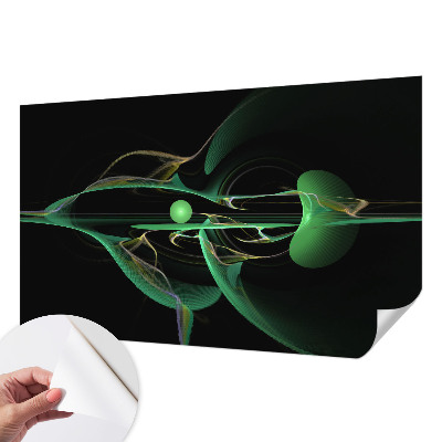 Papel mural texturado decorativo con diseño de ondas verdes