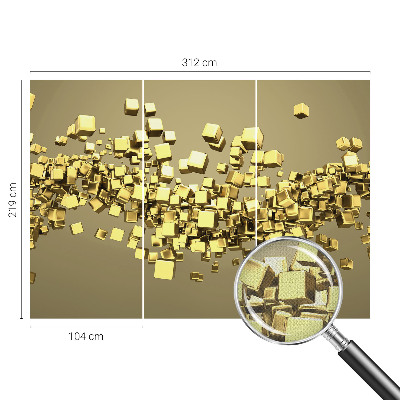 Fotomural decorativo para cabecero de cama cubos creativos